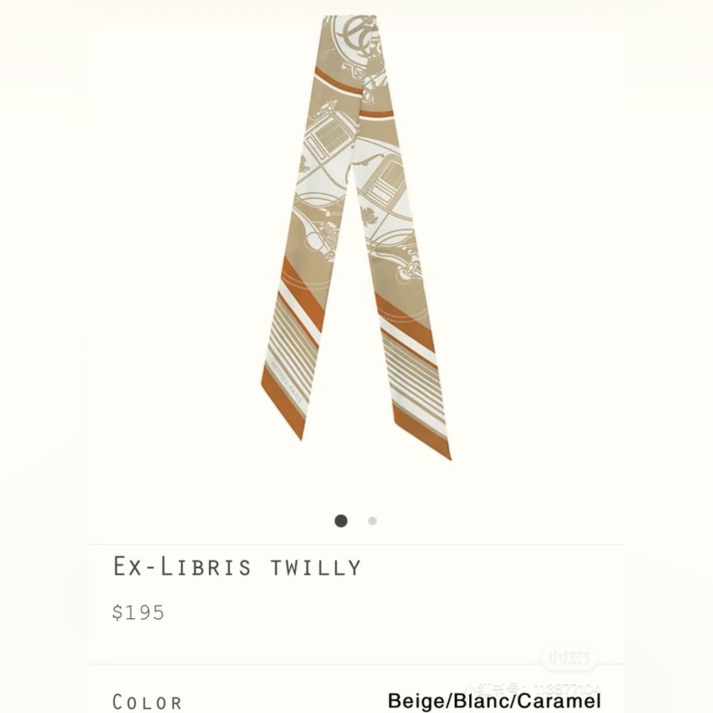 Hermes twilly ex-libris NWOT